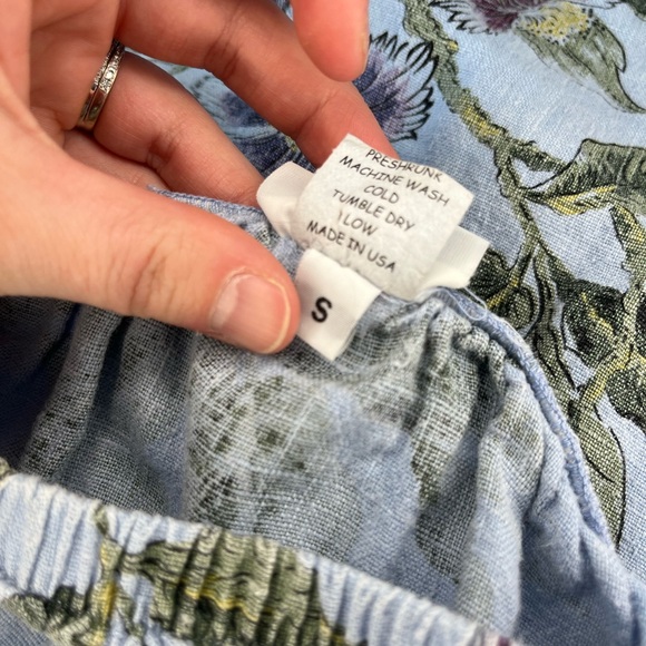 Habitat clothes to live in blue floral 100% linen midi skirt - Picture 6 of 9